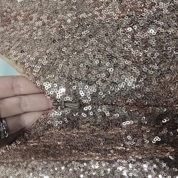 Rose Gold Sequin V-Neck Dress - Picture 11 of 14